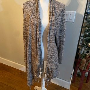 Multi Color Cardigan with Fringe